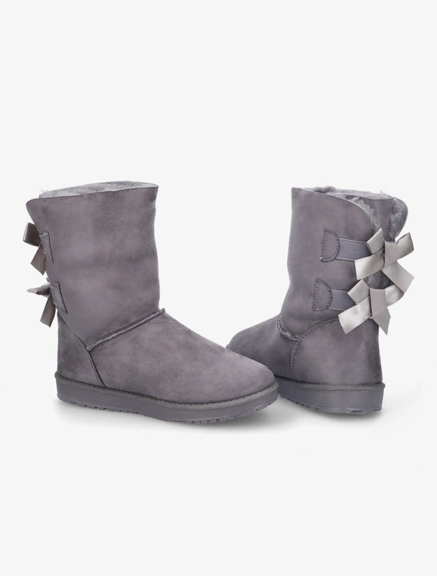 Boots fourrées à double flots - Gris foncé - 4
