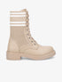 Rangers en toile et simili style chaussette - Camel - 1