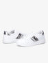 Sneakers à détails imprimés multi matière - Blanc/argent - 1