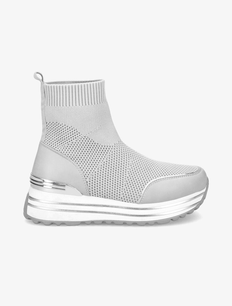 Baskets montantes compensées - Gris clair - 5