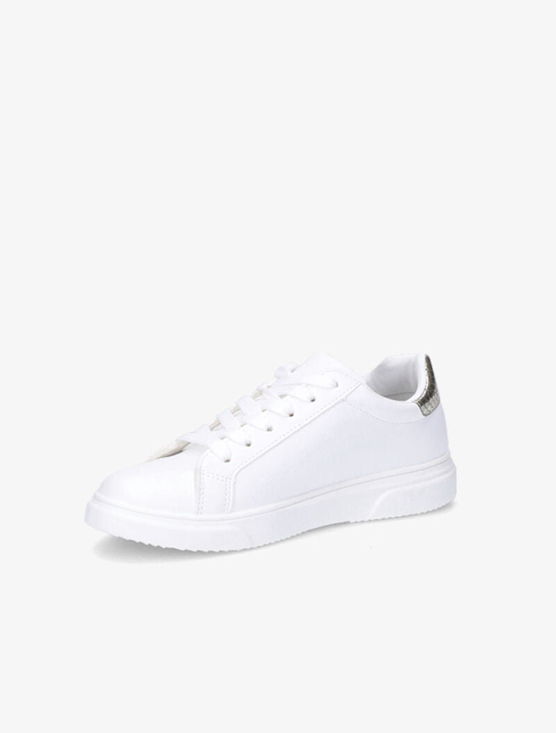Sneakers à détails imprimés multi matière - Blanc/or - 4