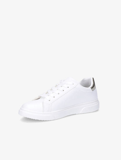 Sneakers à détails imprimés multi matière - Blanc/or - 4