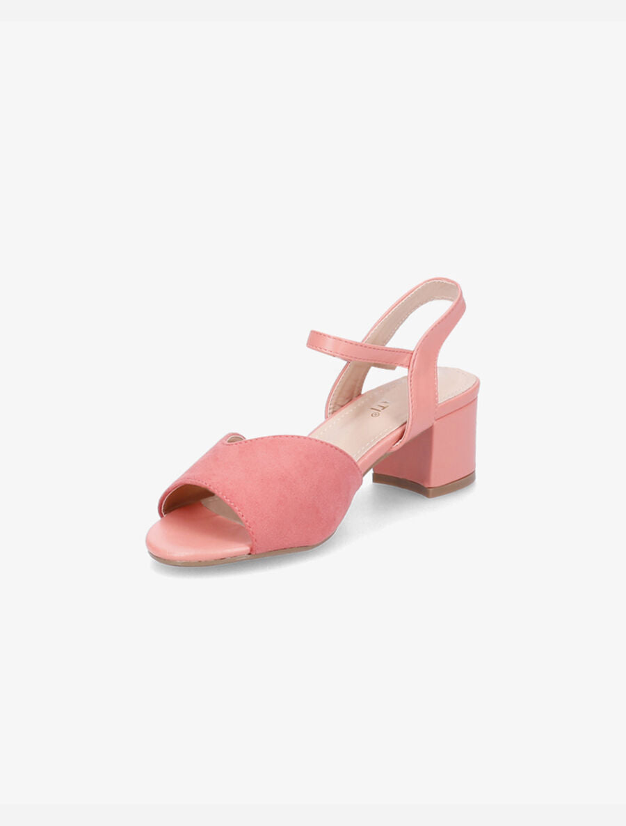 Sandales bi-matière à ganse stylisée - Rose - 3
