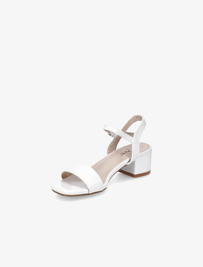 Sandales vernies à ganse effet croco - Blanc - 3