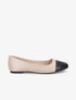 Ballerines à bout contrastant - Beige/noir - 1