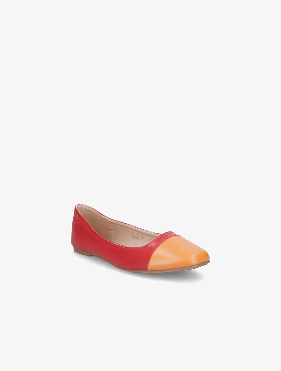 Ballerines à bout contrastant - Rouge/orange - 2