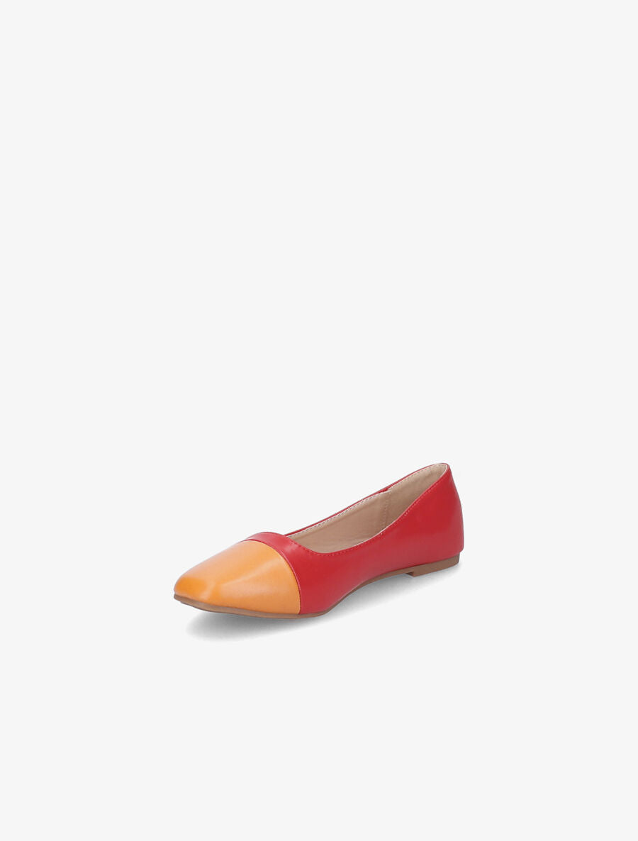 Ballerines à bout contrastant - Rouge/orange - 3