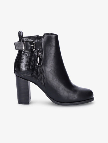 Bottines à talon et bride - Noir - 2