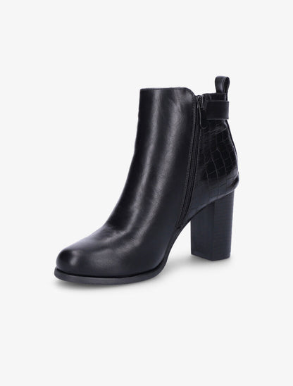 Bottines à talon et bride - Noir - 4