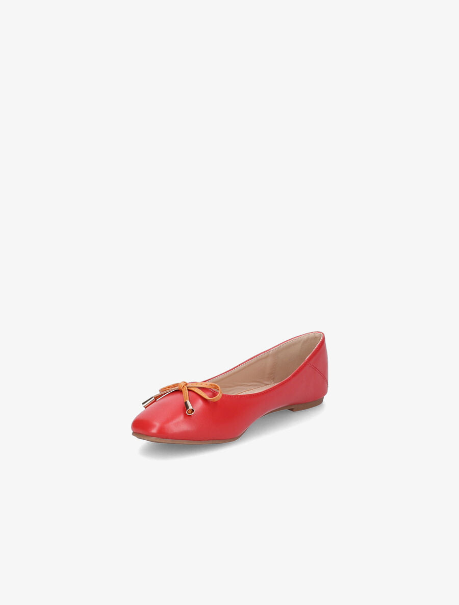 Ballerines à noeud contrastant - Rouge - 3