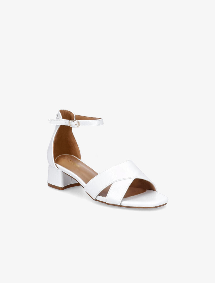 Sandales à brides et ganses ajourées - Blanc - 2