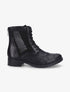 Bottines lacées à bouts effet python - Noir - 1