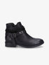 Bottines à lanières cloutées et liens - Noir - 1