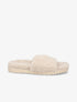 Claquettes effet laine bouclée - Beige - 5