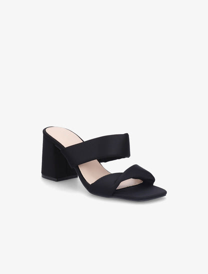 Mules en néoprène à ganses torsadées - Noir - 2