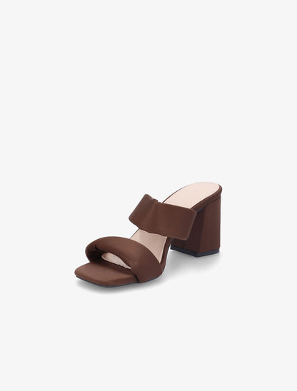Mules en néoprène à ganses torsadées - Marron - 3