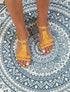 Nu-pieds frangés à boucle dorée - Moutarde - 1