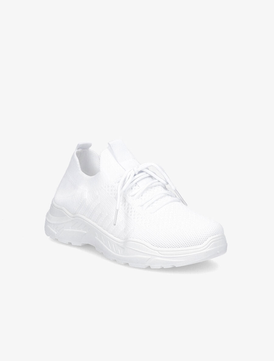 Sneakers à lacets en mesh - Blanc - 2