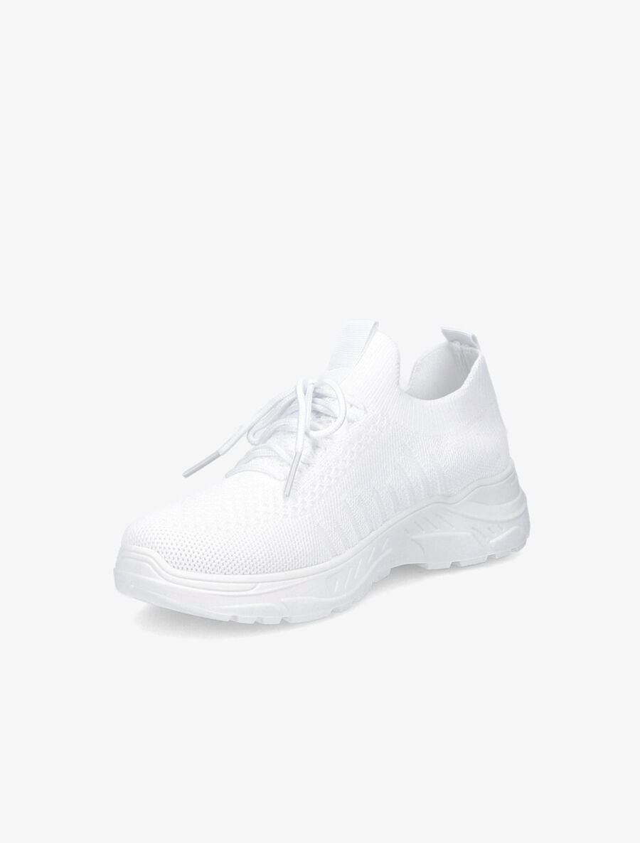Sneakers à lacets en mesh - Blanc - 3