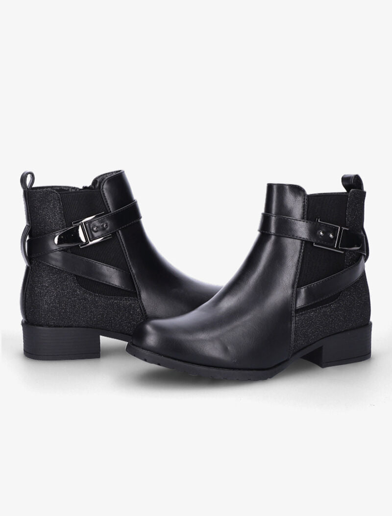 Bottines à contrefort pailleté - Noir - 1