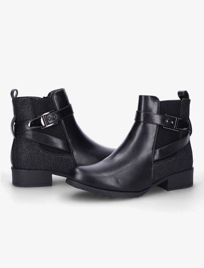 Bottines à contrefort pailleté - Noir - 1