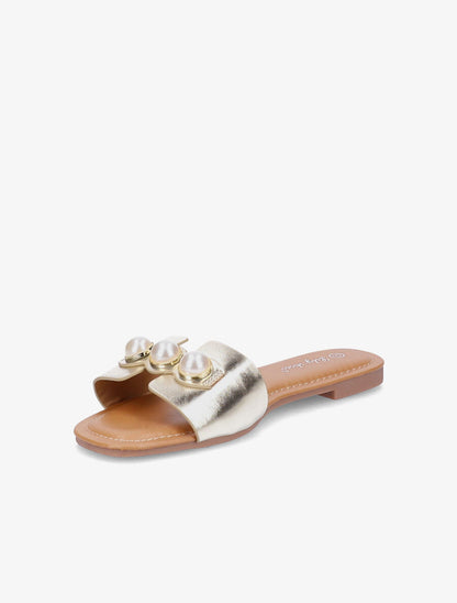 Mules stylisées à perles - Or - 3