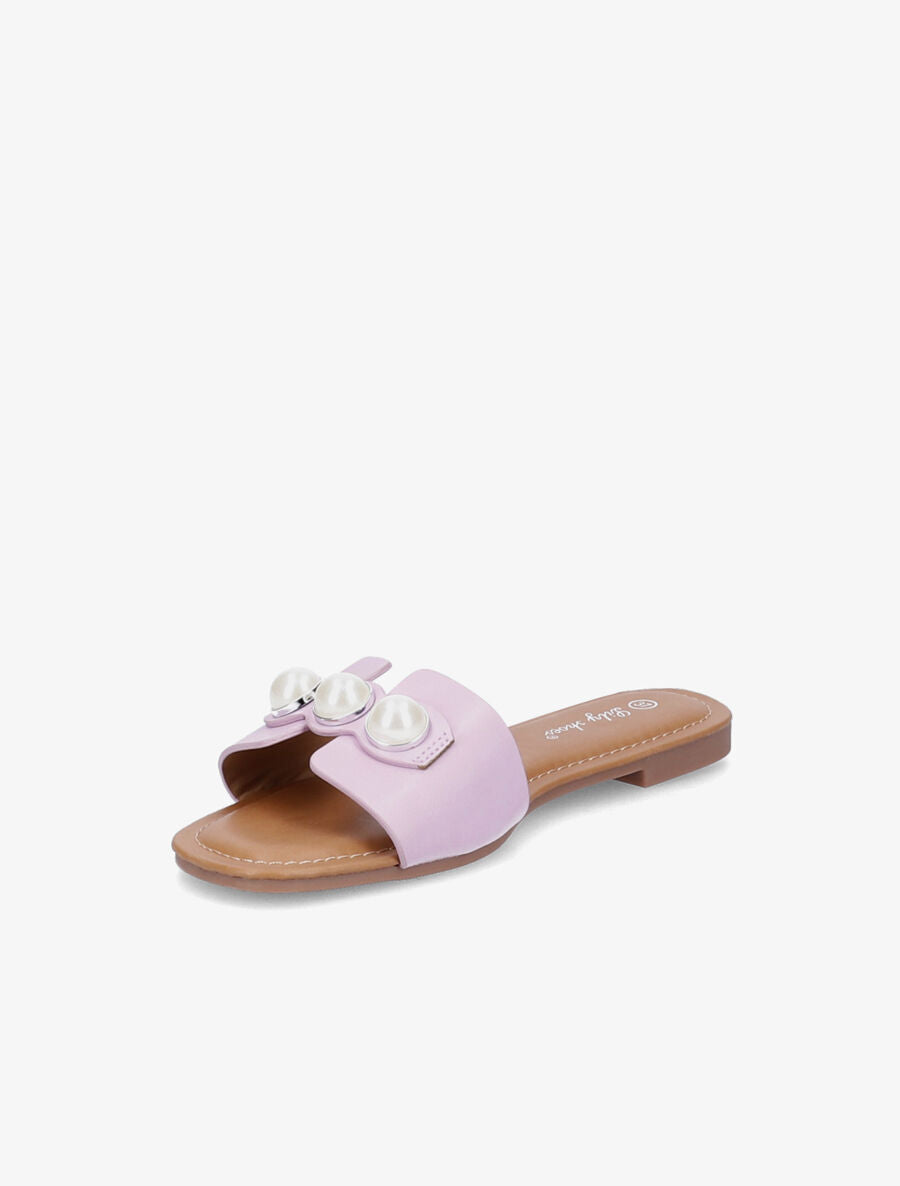 Mules stylisées à perles - Lilas - 3