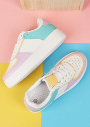 Sneakers à empiècements contrastants - Lilas/vert d&