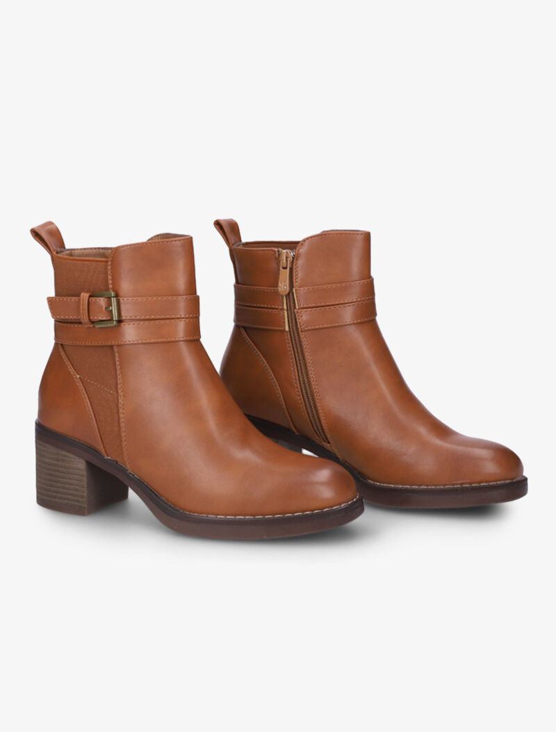 Bottines à sangle en tour de cheville - Camel - 1