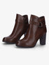 Bottines bi-matière à bride à boucle - Marron - 5