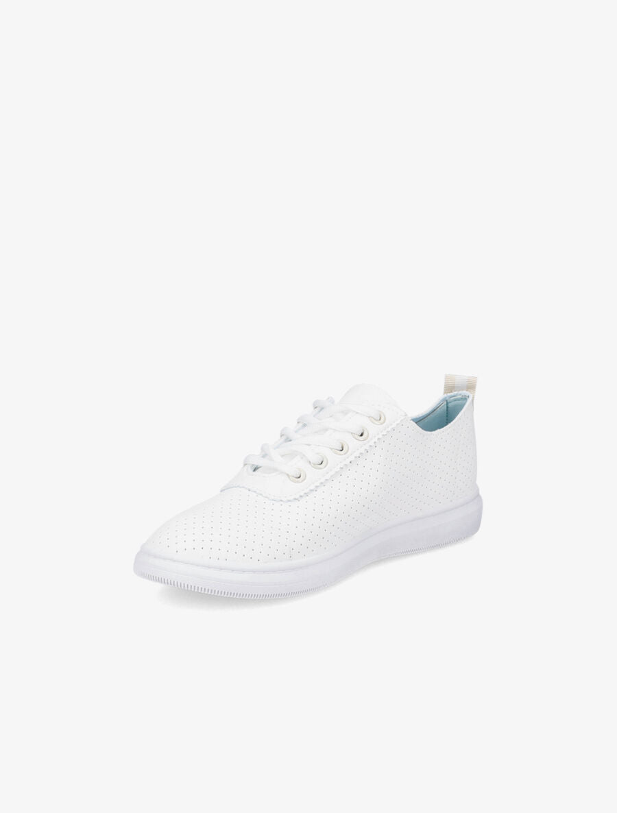Tennis en simili perforé à languette contrastante - Beige - 3