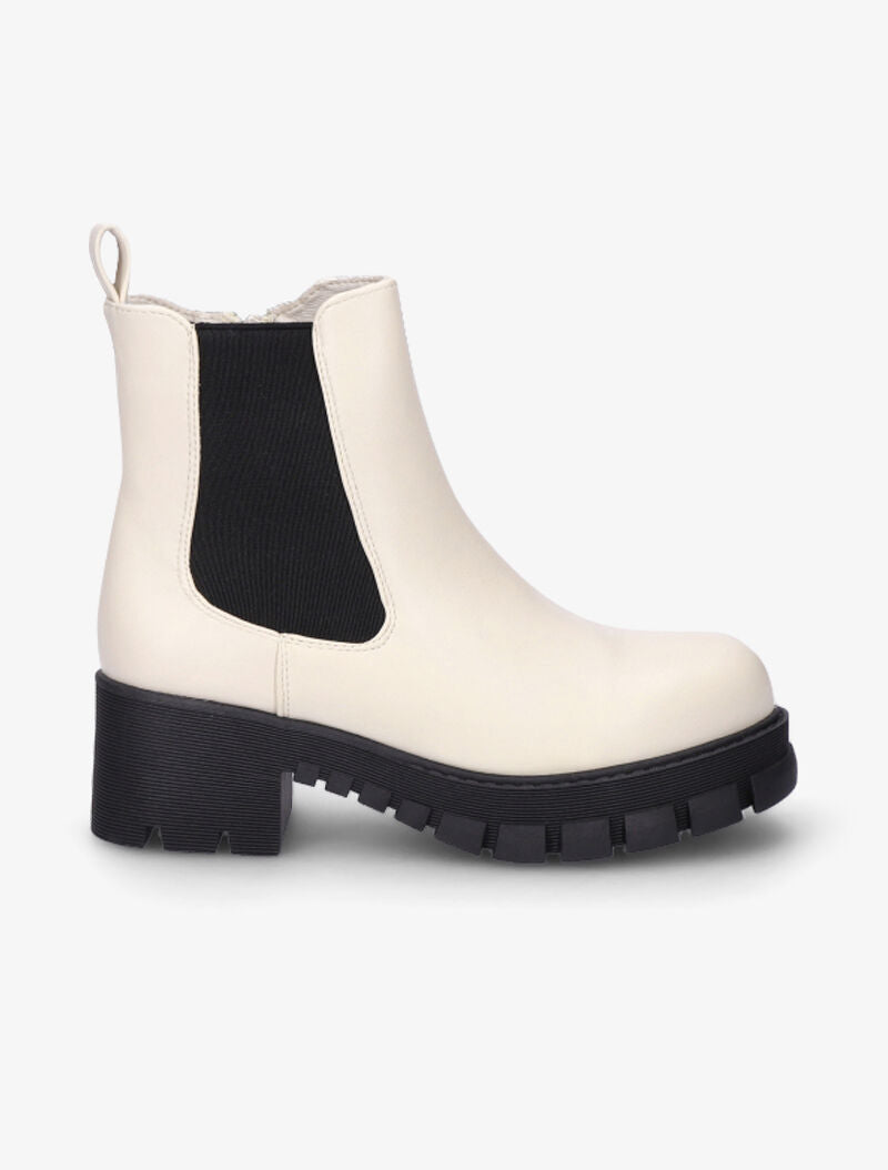 Boots à plateforme crantée - Beige - 2