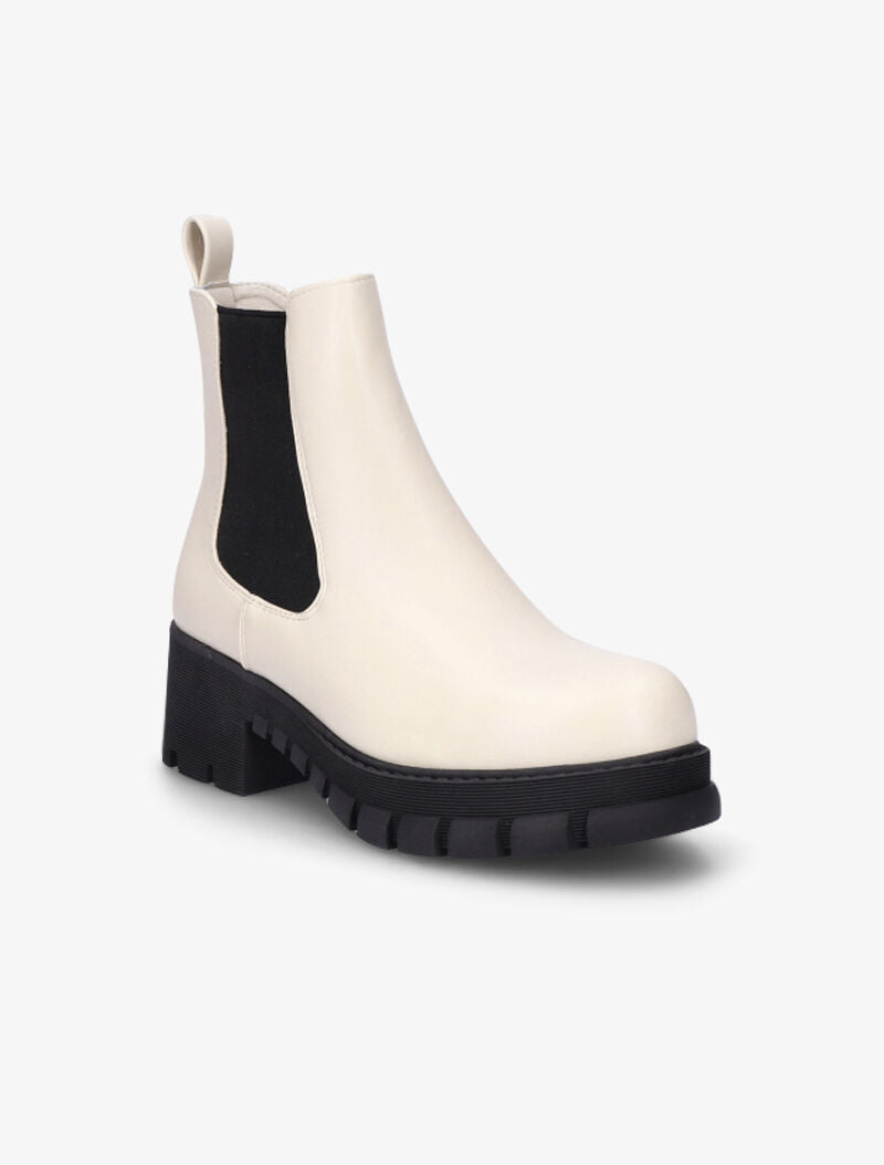Boots à plateforme crantée - Beige - 3