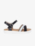 Sandales bi-matière à bride holographique - Noir - 5