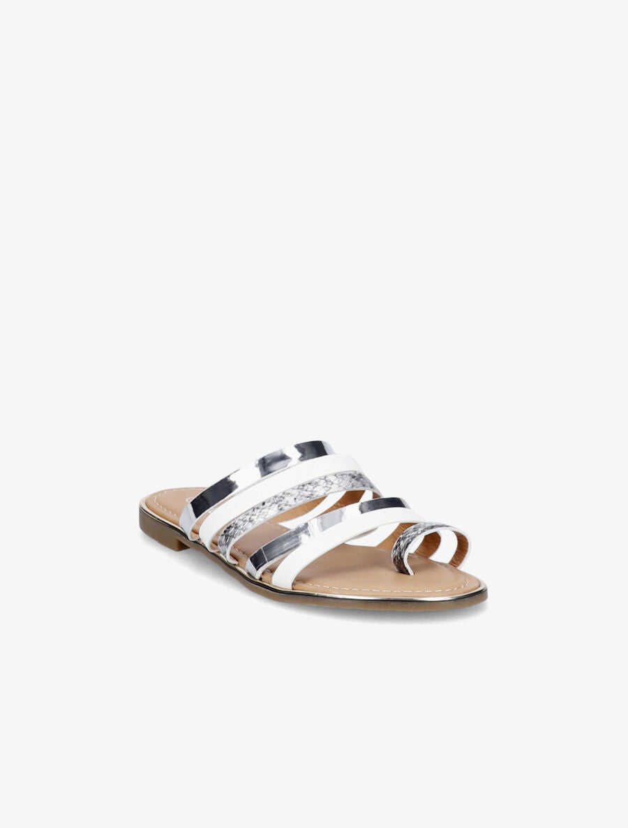 Nu-pied bi-matière multibrides - Blanc - 2