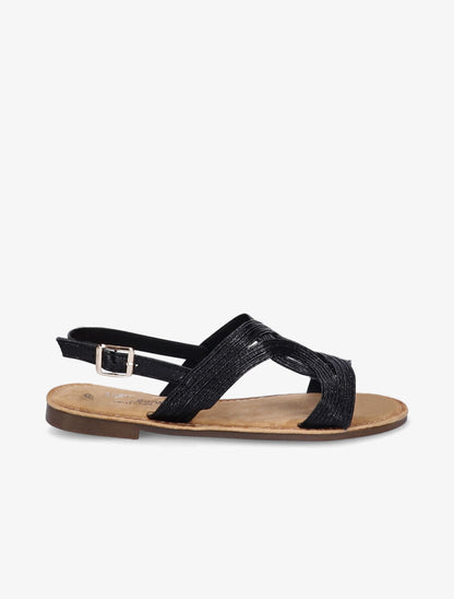 Nu-pieds à ganses entrelacées - Noir - 2