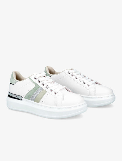 Sneakers à détail métallique - Vert d&