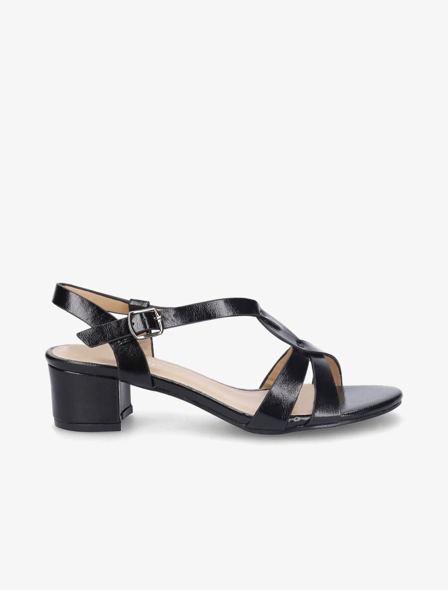 Sandales en simili vernies - Noir - 5