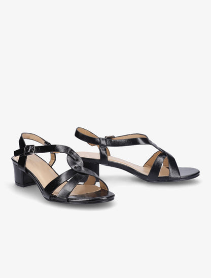 Sandales en simili vernies - Noir - 4