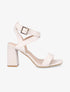 Sandales à talons en simili et brides croisées - Beige - 1