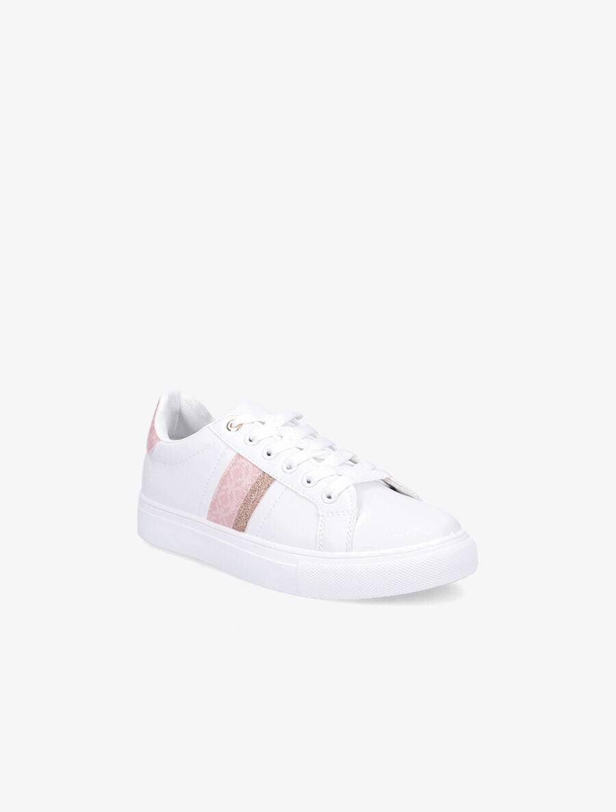 Tennis en simili imprimé et paillettes - Rose - 2