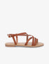 Sandales plates en simili à brides entrelacées - Camel - 1
