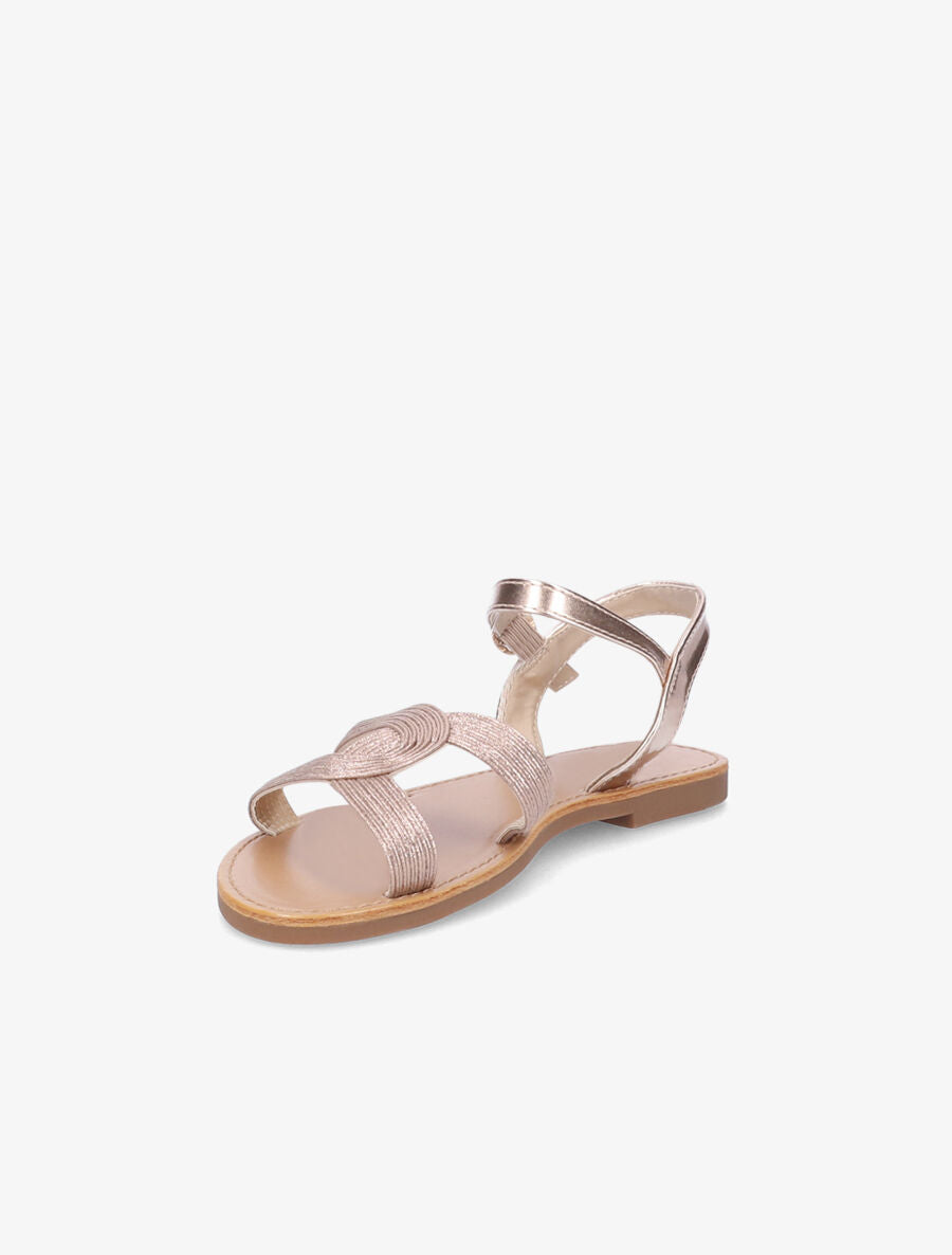 Sandales plates à brides striées et croisées - Rose gold - 3