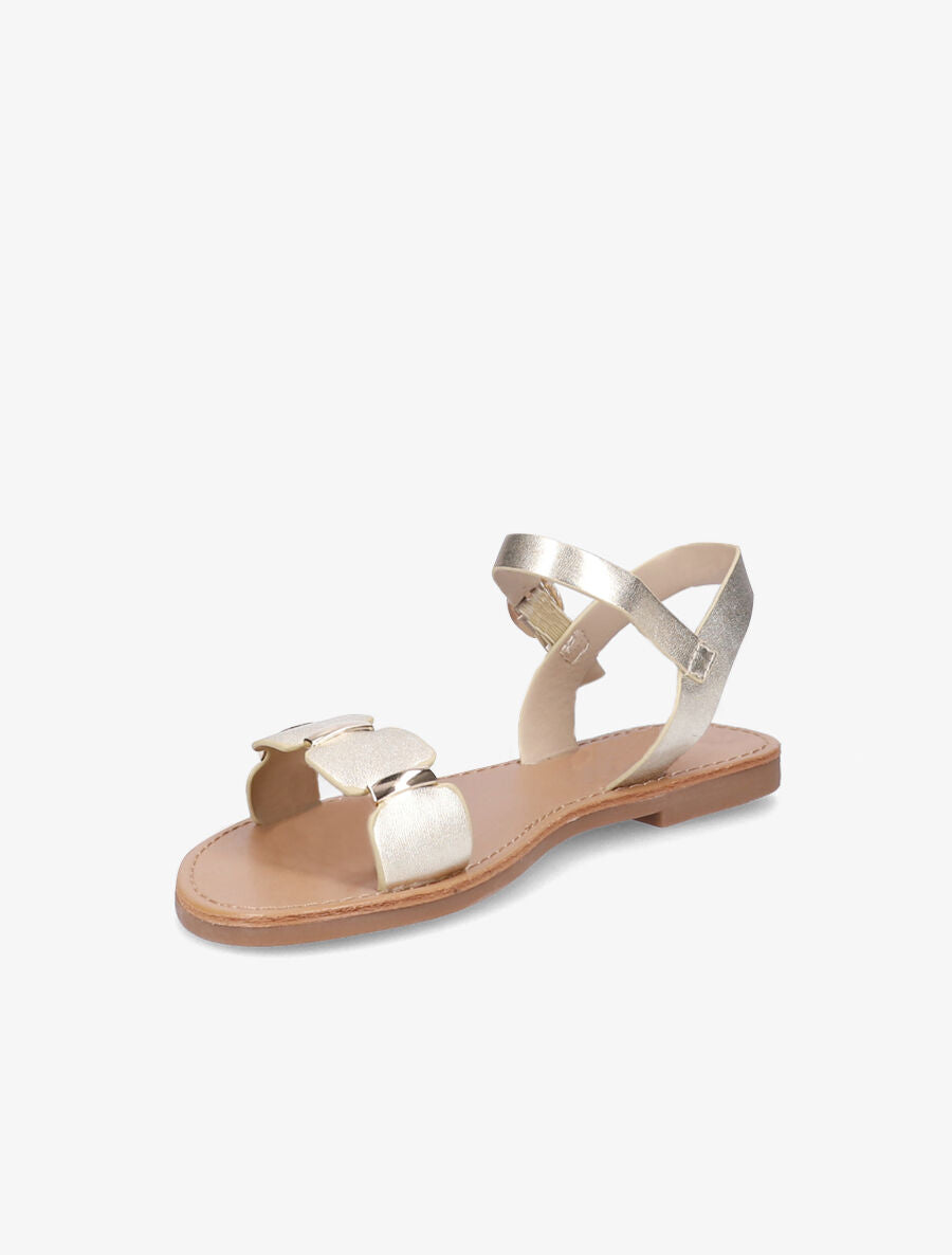 Nu-pieds à ganses stylisées à détail métallique - Or - 3