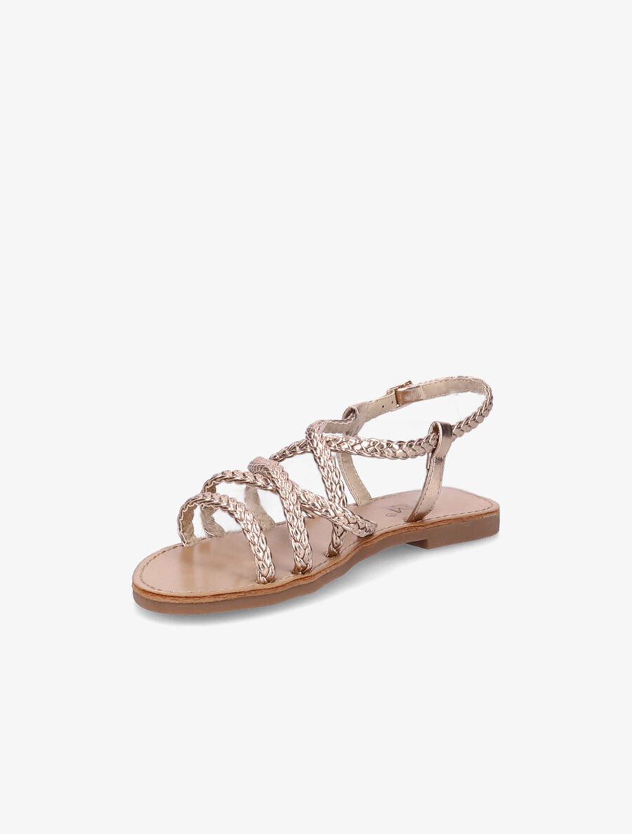 Sandales plates tressées - Rose gold - 3