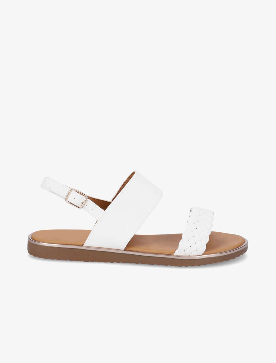 Nu-pieds à ganse tressée - Blanc - 2