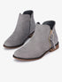 Bottines plates en suédine à zip décoratif - Gris clair - 1