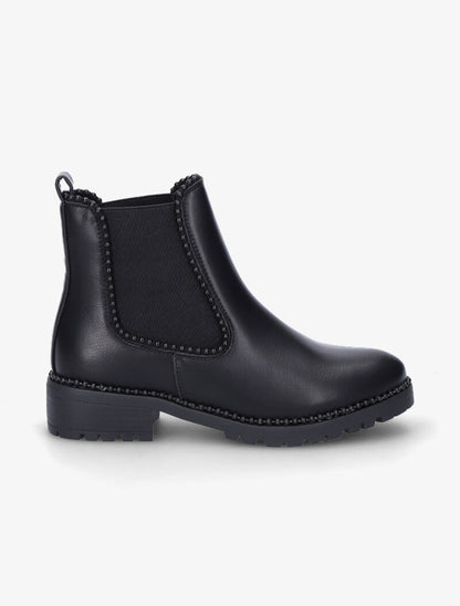 Boots à semelles crantées et détail billes - Noir - 1