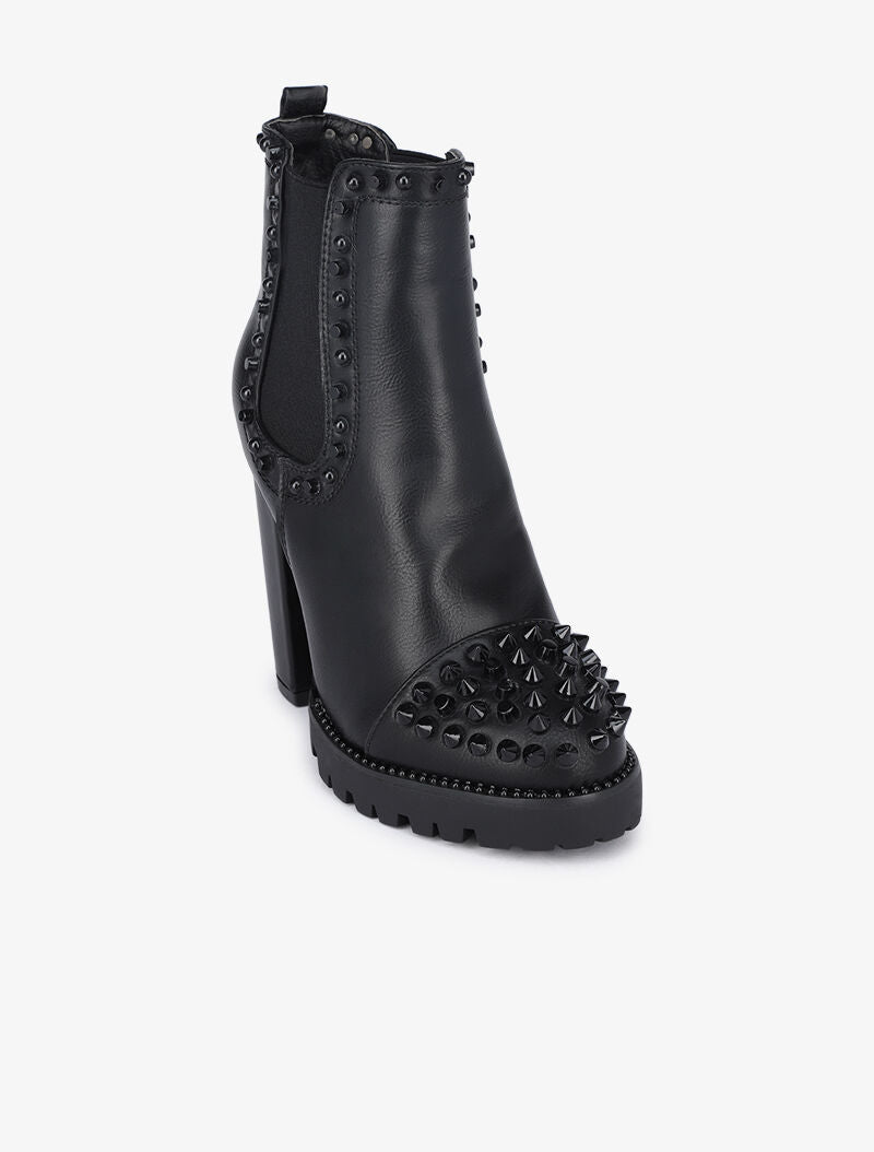 Boots à talons à bout cloutés - Noir - 2