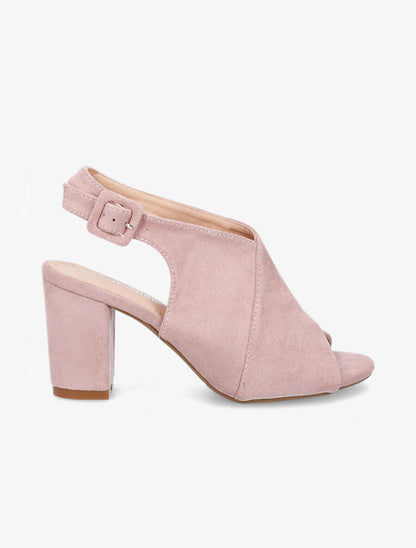 Sandales en suédine à ganses croisées - Rose - 1